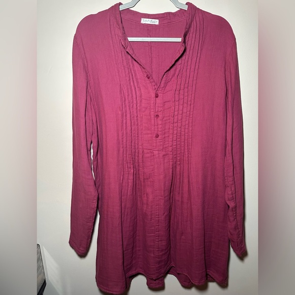 Free People X CP Shades Wine Yoko Tunic Top Women's Long Sleeve Size M - Picture 7 of 15